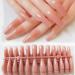 240pc Coffin False Nails Set Soft Gel Ballerina Acrylic Nail Tips Full Cover Colored Artificial Fingernails Fake Nails Nail Extension Building Manicure Decor Jelly Nude Coffin