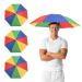 Bekecidi 3 pieces of umbrella caps heading: adjustable rainbow rain screen hat waterproof fishing cap with elastic ligaments portable mini rain caps for adults (A) 1