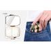 Dynippy Retro Pill Case with Mirror | Gold Floral 2 Compartment Medicine Organizer for Travel & Purse - Buy Online on GoSupps.com