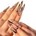 False Nails Long Full Cover Glue Included Leopard Print Press on Nails 24 Pieces Nail Art Tip with Box for Nail Salons and Women DIY Nail Art