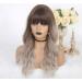 LANOVA 18 Brown Ombre Ashy Silver Wigs with Bangs | Synthetic Glueless Wigs for Women - Buy Online on GoSupps.com