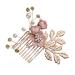 Didiseaon Flower Hair Accessories Rhinestone Headpiece Bridal Headpiece Rhinestone Hair Comb Jeweled Hair Combs Pearl Hair Comb Wedding Gold Hair Comb Clip Tiara Crystal Set Pink Bride