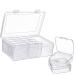 12 Pieces Small Clear Plastic Beads Storage Container and Organizer Transparent Boxes with Hinged Lid for Storage of Small Items, Jewelry, Diamonds, DIY Art Craft Accessory 2.12 x 2.12 x 0.79 Inch