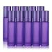 10Pcs, 10ml Essential Oils Roller Bottles, JamHooDirect Empty Refillable Colorful Frosted Glass Roll on Bottles with 1 Opener & 1 Dropper, Perfect for Aromatherapy, Perfume (Purple Color)