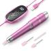 Beloving Electric Nail Drill, Portable Electric Nail File, Nail Drills for Acrylic Nails with LED Speed Display Professional Manicure Pedicure Polishing Shape Tools for Home and Salon Use, Pink