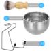 Buy Lurrose 3-Piece Men's Shave Set - Stainless Steel Razor Brush & Bowl for Home & Salon - Perfect Hair & Beard Grooming - Buy Online on GoSupps.com