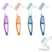 TYVOM 4PCS Denture Brush Denture Toothbrush Premium Hygiene Dual Head Toothbrushes Denture Cleaning Brush Set Curved Denture Brush False Teeth Brush for Cleaning Retainers