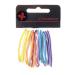 Pack of 15 thin hair ties with metal clip color mix