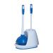 Mr. Clean Turbo Plunger and Bowl Brush Caddy Set, Toilet Brush Plunger Combo 1-Pack Blue/White