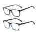 MMOWW 2-pack reading glasses for men and women - anti-blue computer glasses with spring hinges (gray+blue 1.0) Gray+blue 1.0 x