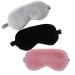 3Pcs Super Soft Plush Sleep Masks Eye Shade Sleep Mask Sleeping Eye Mask Cover with Elastic Band for Men Women Travel Yoga Nap 3 Colors