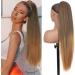 PORSMEER 30 Inch Yaki Straight Drawstring Ponytail Clip In Extensions for Women Kinky Straight Pony Tail Extensions Hair Extensions Ponytail (Black mix blonde) - Buy Online on GoSupps.com