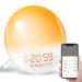 Ghustar Lichtwecker Wake Up Light - daylight alarm clock with sunrise sunset 7 colors 2 alarm clocks 7 natural sounds FM radio 20 brightness level LED night light for adults