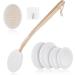 URAQT Lotion Applicator for Back - 7 Piece Set with Body Brush & Scrubber - Long Wooden Handle with 4 Pads - Bath Brush and Hook Included - Buy Online on GoSupps.com