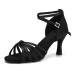 TINRYMX Latin Dance Shoes Women Satin Prom Salsa Standard Professional Dance Shoes Model EM217 42 EU A Em217 Black Suede Sole 7cm
