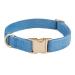 YUDOTE Ultra-soft dog collar natural cotton cord for small dogs with sensitive skin blue-grey S (1 pack) blue-grey