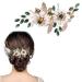 Bride Daisy Flower Wedding Hair Comb Slides Rhinestone Gold Crystal Hair Pieces Bridal Hair Accessories for Women and Girls Bridal Hair Comb 2