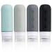 Gemice travel bottles for toilet articles TSA groomed travel size BPA-free leak-proof travel container refillable liquid travel accessories for cometic shampoo and lotion soap gray