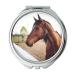Mirror Compact Mirror animal brown horse pocket mirror portable mirror