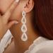 Denifery Rhinestone Chandelier Tassel Drop Earrings - Teardrop Crystal Studs for Wedding Bling - Silver Dangling Statement Earrings for Women - Buy Online on GoSupps.com