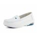 MaxMuxun Women's Non Slip Nursing Shoes Leather Comfortable Slip on Flat Shoes Loafers for Restaurant Work 5.5 Blue