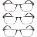 CRGATV 3-Pack Blue Light Filtering Metal Readers for Men +1.5 Magnification - Anti UV/Eye Strain/Glare - 3 Pack Mix Colors - Buy Online on GoSupps.com