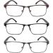 CRGATV 3-Pack Blue Light Filtering Reading Glasses for Men - Metal Readers Anti UV/Glare (+1.25 Magnification) - 3 Pack Mix Colors - Buy Online on GoSupps.com
