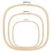 Caydo 3 Pieces 3 Sizes Square Embroidery Hoops Adjustable Bamboo Circle Cross Stitch Hoop Embroidery Frames for Sewing  Needlework  DIY Embroidery Craft