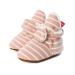LACOFIA Baby Boys Girls Anti-Slip Soft Sole Slipper Booties Infant Winter Crib Shoes 12-18 Months B Pink Stripes