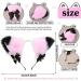 Cat Ears Bell Headband Folding Ear Powder Plus Black Gold Bell Bow Headband Fox Ear Accessories Cute Plush Headgear for Halloween Cosplay Costume Party Dress Girls - Buy Online on GoSupps.com