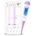 Basal thermometer fertility thermometer for cycle control and ovulation tracking with Premom app digital thermometer with blue backlight LCD display purple