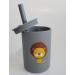 Silicone Toddler Training Sippy Cup with Straw | Non-Slip, BPA-Free, Unbreakable | Grey Lion Design - Buy Online on GoSupps.com