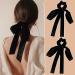 Lilbitty 2 Pieces Velvet Hair Bows for Women Girls Black Velvet Bow Hair Band Hair Clip Hair Bows Hair Clip Ponytail Holder