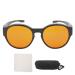 Cyrank Blue Light Blocking Glasses Amber Gaming Glasses with Round Frame Orange Anti Glare Lens to Better Sleep Computer Glasses for Women and Men