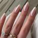 Coffin False Nails Natural Pink Press on Nails French Short Fake Nails Ballerina Acrylic Stick on Nails 24pcs for Women and Girls with solid glue nail lamp (Color : White Size : B)