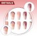 LUVADEYO 24 PCs Pink Coffin Sequins Fake Nails | Medium Length Press-On Nails with Bling Gradient & Rhinestone Design - Gorgeous Full Cover False Nails - Buy Online on GoSupps.com
