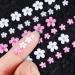 3D Flower Nail Charms - White Pink Cherry Blossom Rhinestones - 2 Boxes Acrylic Nail Art Supplies for Manicure DIY Decorations - Buy Online on GoSupps.com