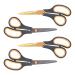CCR Scissors 8 Inch Soft Comfort-Grip Handles Sharp Titanium Coating Blades, 4-Pack
