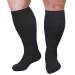 3XL Wide Plus Size Calf Compression for Men and Women 20-30 mmHg Nursing Athletic Travel Flight Socks Shin Splints Knee High - Black XXX-Large 3XL Black
