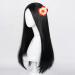 Long Straight Black Kids Wig with Flower Hair Clip - Wigs for Girls | Toddler Cosplay Hairpiece for Halloween Party - Includes Wig Cap | Uniquebe - Buy Online on GoSupps.com