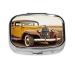 Antique Car Printing 2 Compartment Small Pill Case Cute Small Pill Box Purse Pill Boxs Travel Pill Organizer for Pocket Purse and Travel Gifts