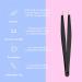 Wamza Slanted Eyebrow Tweezers for Women & Men - Stainless Steel Precision Hair Pluckers for Chin & Fine Hair - Black - 1 Pack - Buy Online on GoSupps.com
