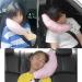 Kids Car Travel Pillow - Neck Support & Seat Belt Cushion for Toddlers - Pink Stripe - Buy Online on GoSupps.com