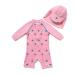 BONVERANO Baby Girls Swimsuit Toddler Bathing Suit Long-Sleeve Zipper One Piece Swimwear with UPF 50+ Sun Protection 18-24 Months Pink Coco