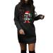 Women's Christmas dress costume cartoon ball dress bag Christmas elk party dresses christmas christmas mini sweater Christmas jumper narrow rock black s