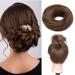 Hair tie with hair hair parts real hair hair tie for hair knot dutt 100% human hair smooth updos 17 grams 04# medium brown 17 g chocolate brown