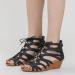 Xtzyglfd Summer Girl Straps Retro Wedge Sandals - Black Bohemian Ethnic Fashion Beach Shoes for Women - UK Size 5.5 - Buy Online on GoSupps.com