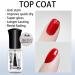Quick Dry Top Coat & Base Coat Set - Long Lasting High Shine Glossy Nail Varnish - 1.00 ml (Pack of 1) - Buy Online on GoSupps.com