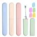 Naseom 4 Pack Toothbrush Case Portable Toothbrush Container with 5 Toothbrush Head Protective Cover Travel Portable Toothbrush Case
