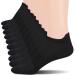 Cozi Foot 10 Pairs Women Ankle Socks Thin Soft Athletic Low Cut Socks With Tab C02-black 5-8